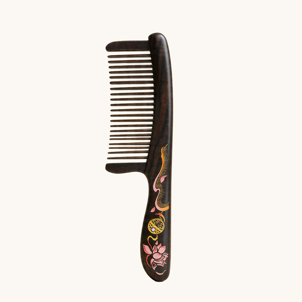 Artisan Wooden Hair Comb - Joyful Reunion