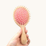 Panda Pink Wooden Hair Brush