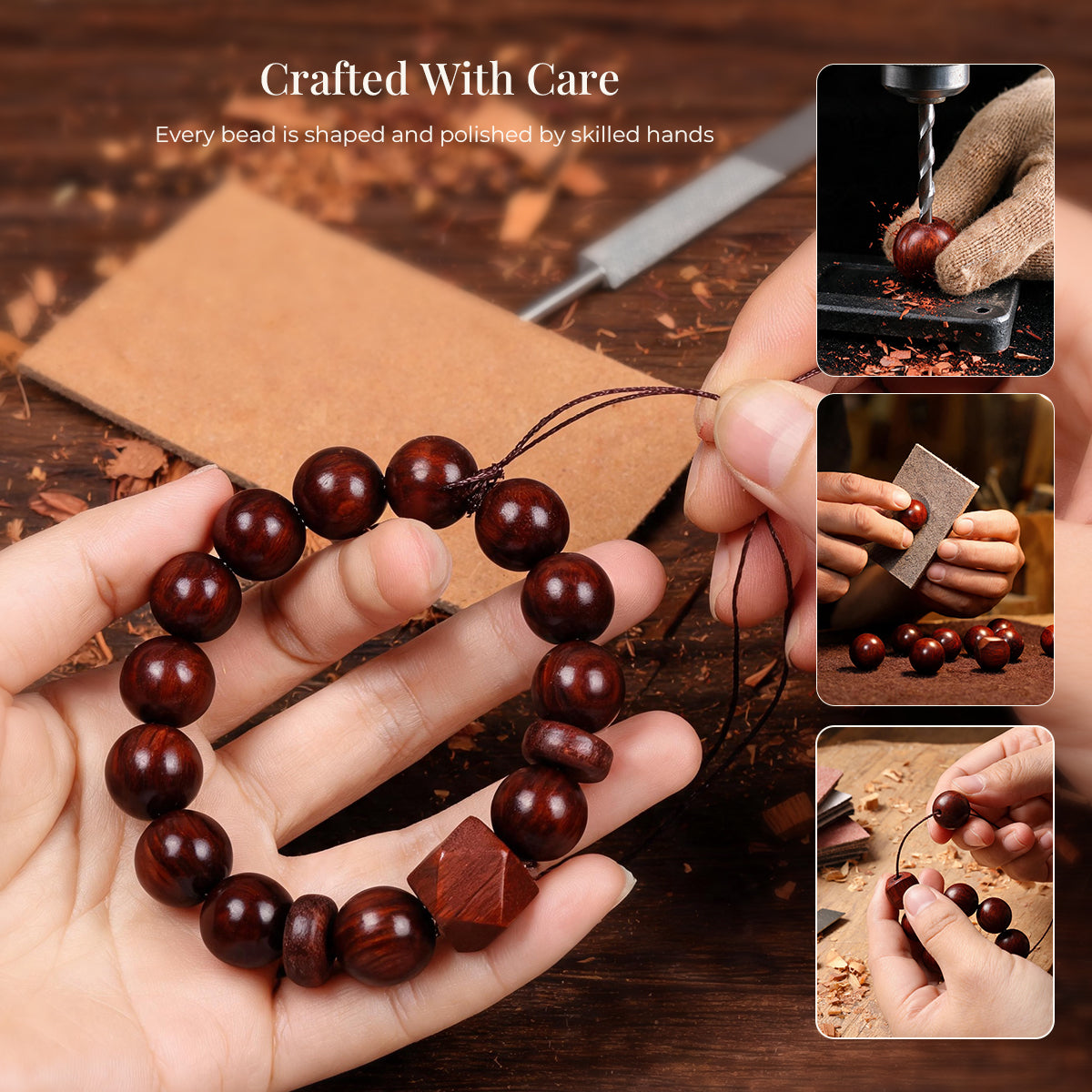 Fortune in All Directions | Red Sandalwood Beaded Bracelet