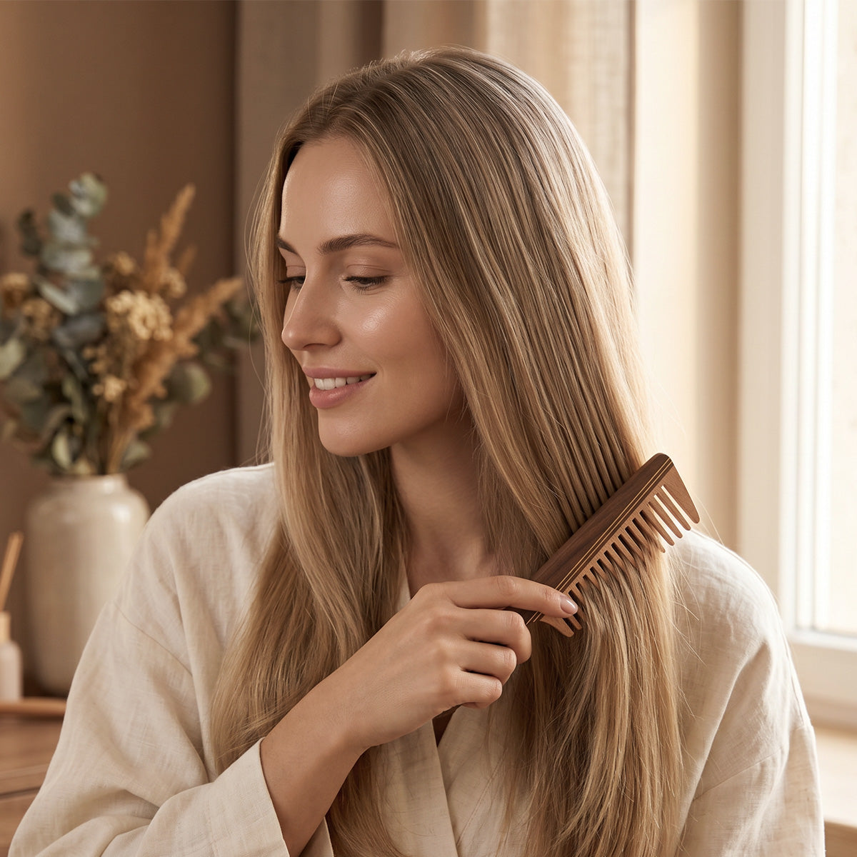 Quiet Clarity | Lacquer Art Craft Black Walnut & Beech Wood Comb
