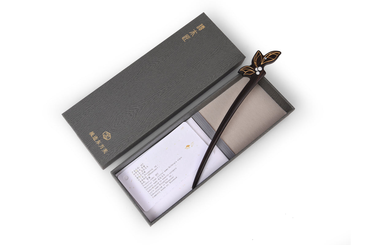 Golden Leaves | Lacquer Art Ebony Hairpin Gift Set