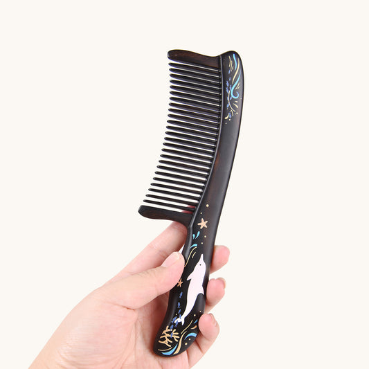Dolphin Long Handle wooden comb