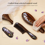 Purple Elegance | Lacquer Art Craft Chacate Preto Pair Comb Gift Set