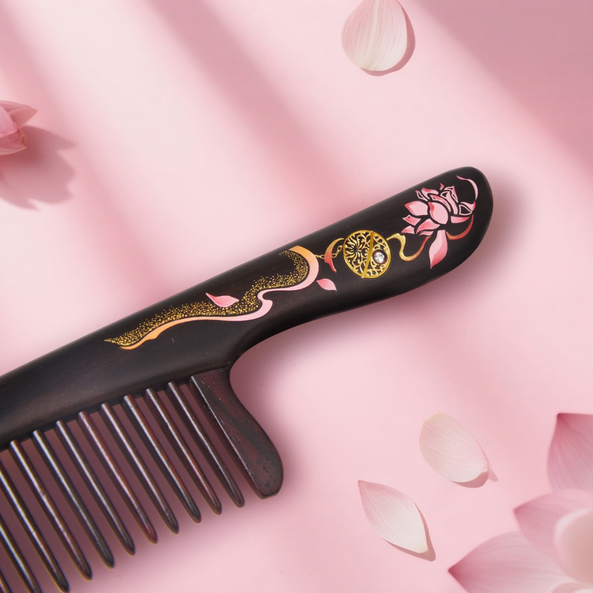 Artisan Wooden Hair Comb - Joyful Reunion