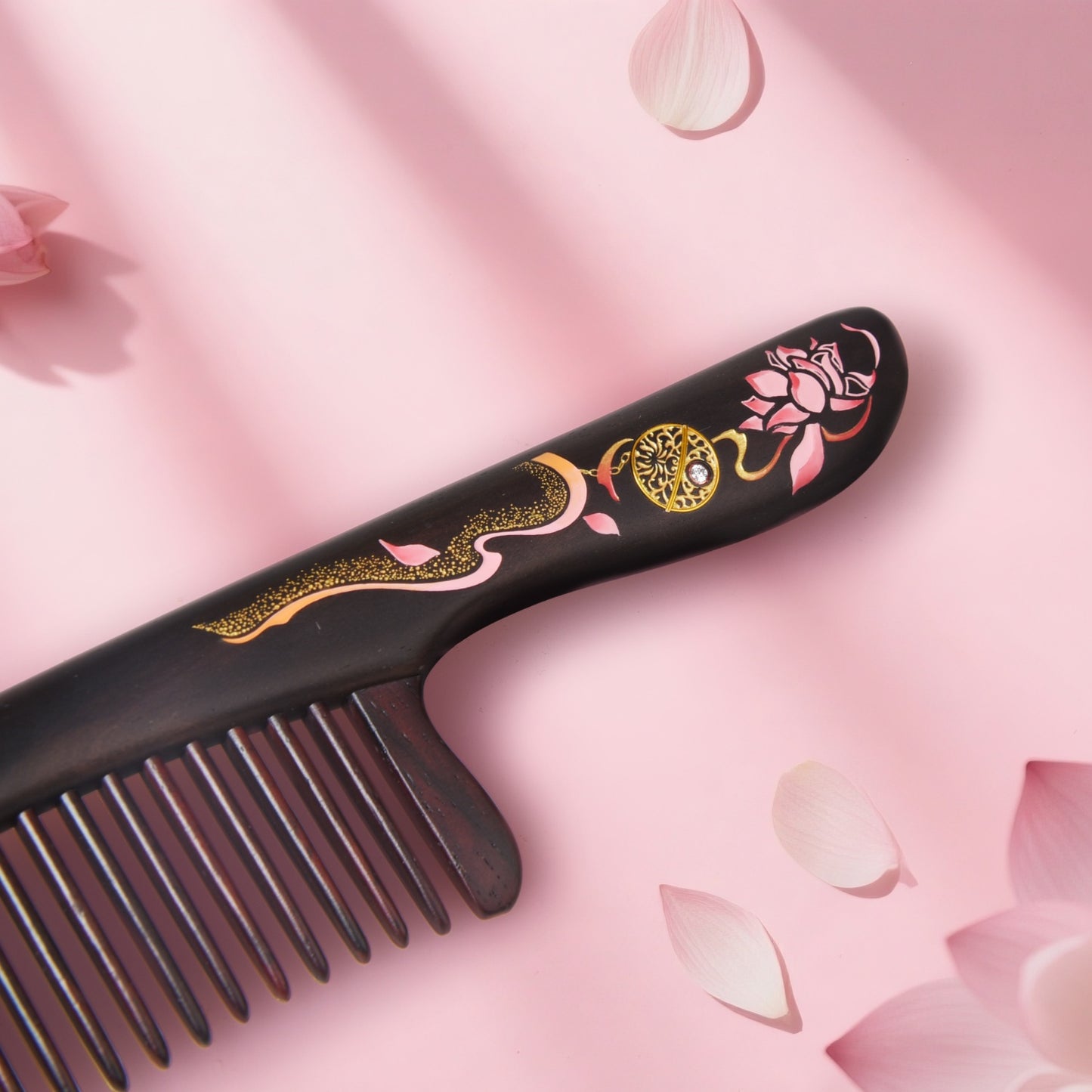 Artisan Wooden Hair Comb - Joyful Reunion