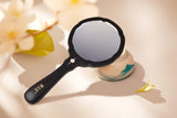 Fourfold Harmony | Cloisonné Enamel on Wood Handheld Ebony Mirror