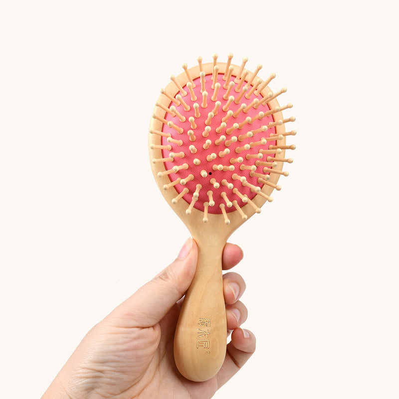 Peach Wooden Hair Brush