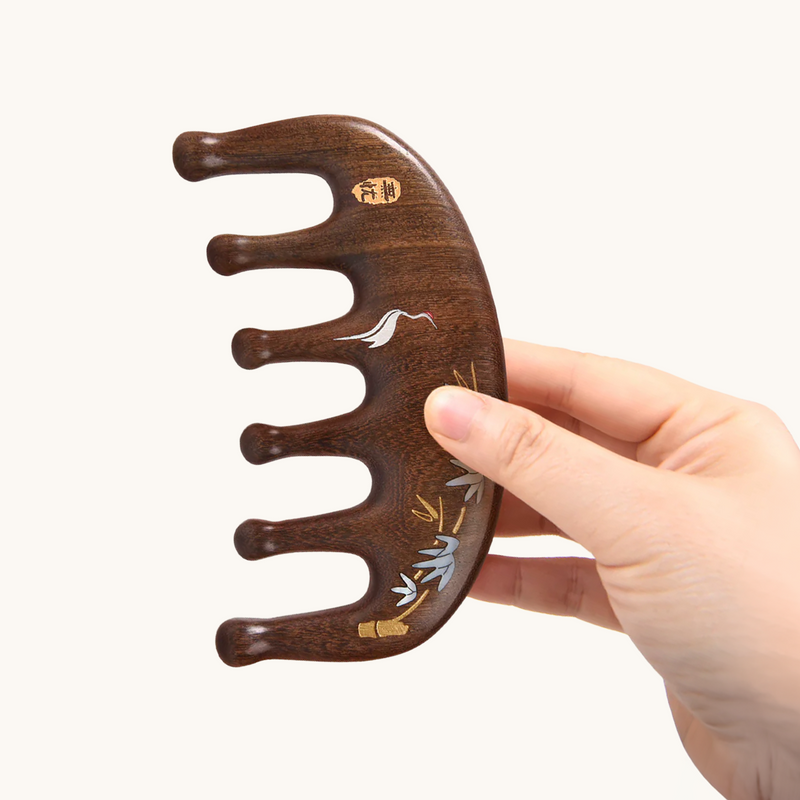 Peigne en bois pour massage du cuir chevelu, sans souci.