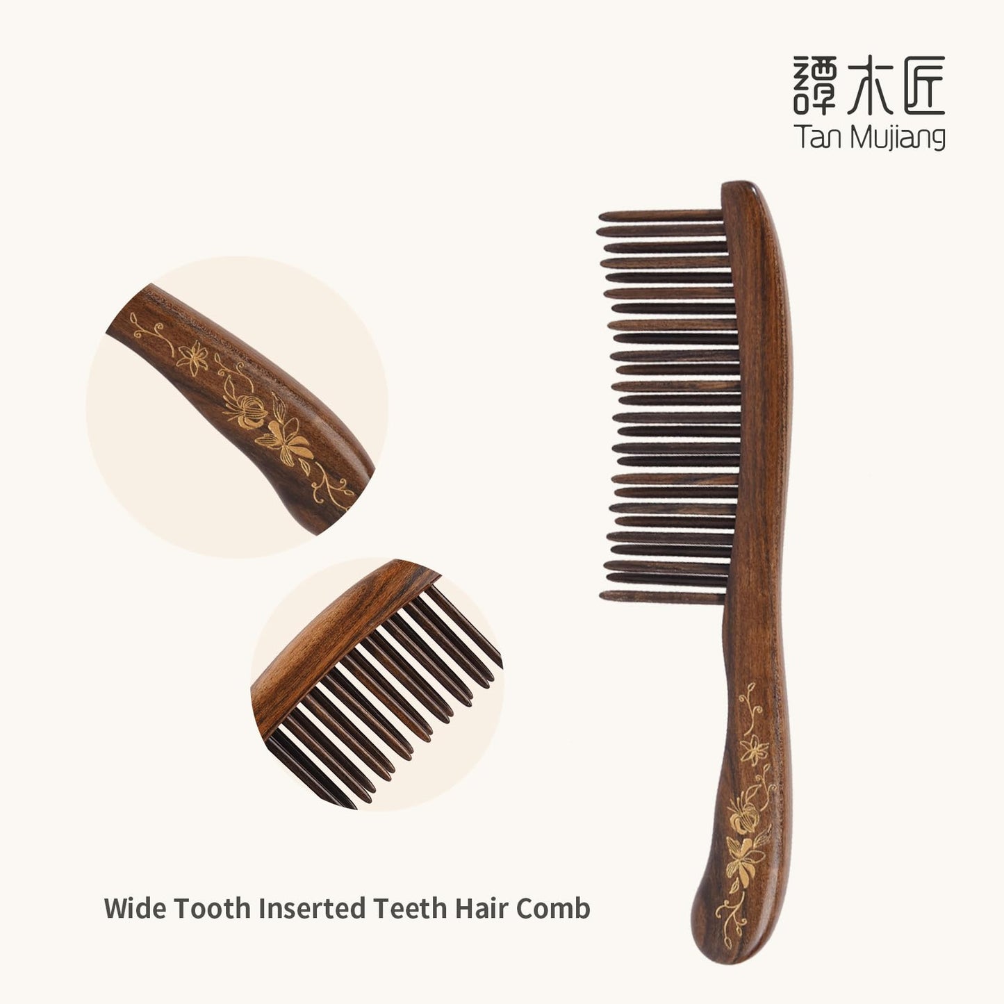 Chacate Preto Tooth-inserted Hair Comb