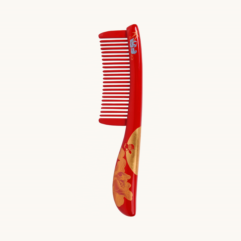 Harmony & Full Moon Red Wooden Hair Comb