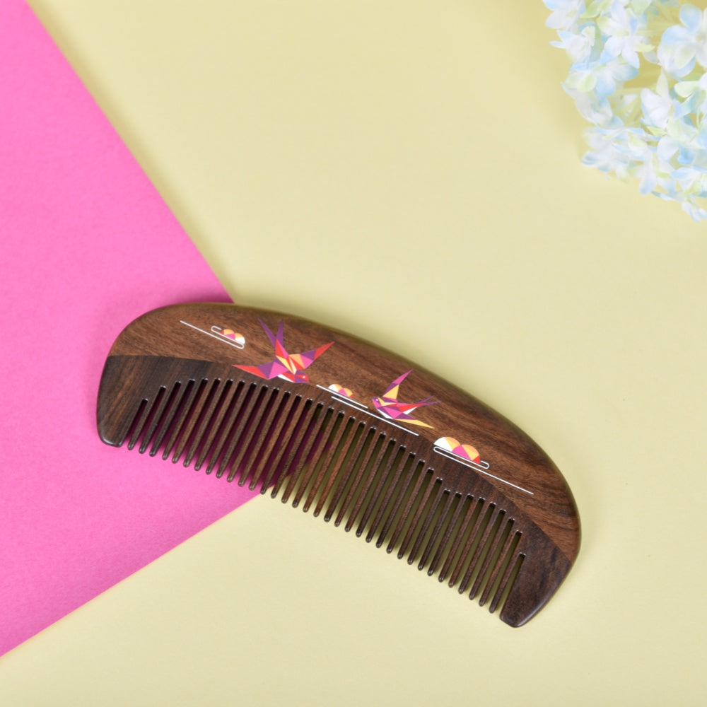 Natural Wooden Lacquer Art Comb ?¡ìC Harmony in Joy