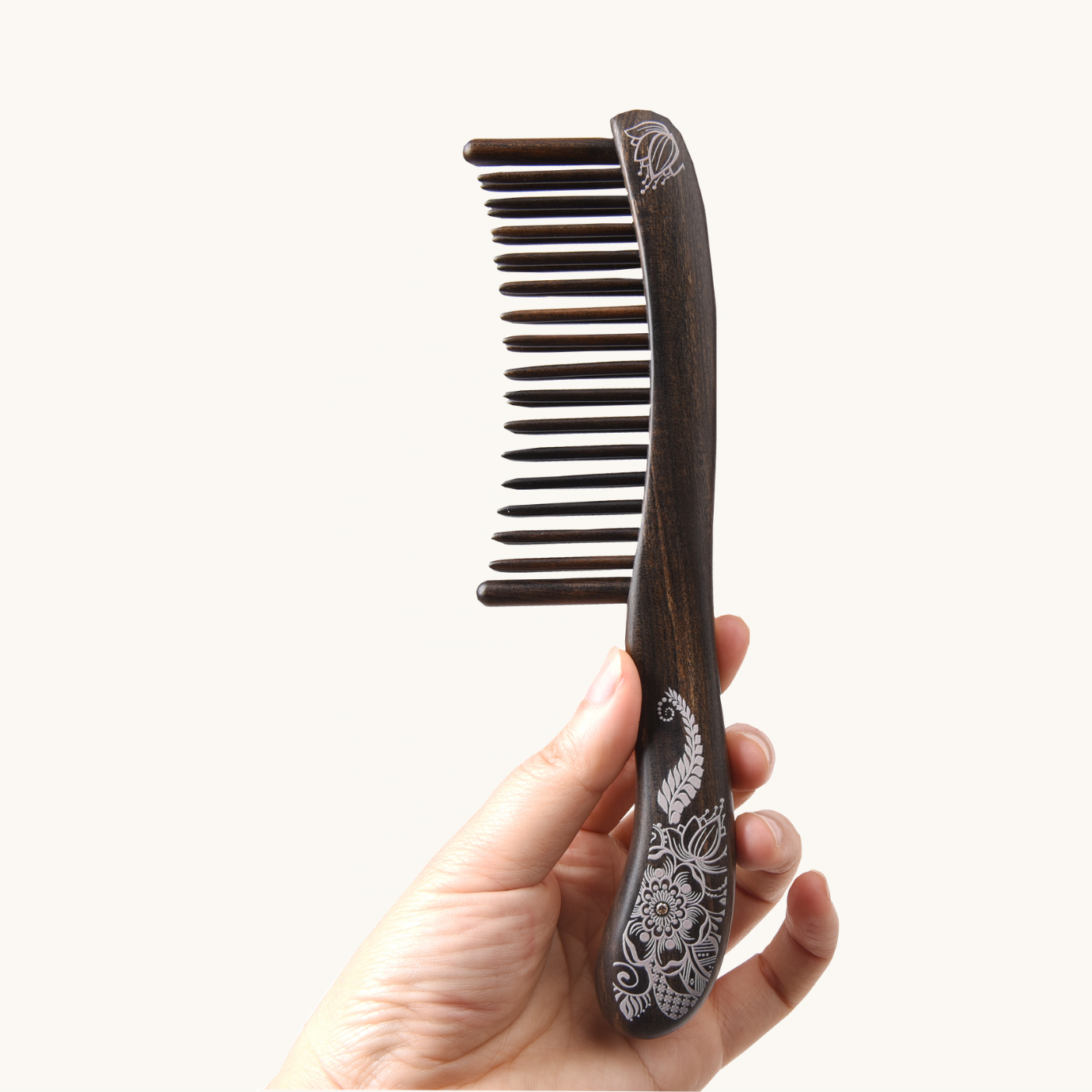 Wooden Hair Comb Rafflesia Flower Art with Crystal-Blooming