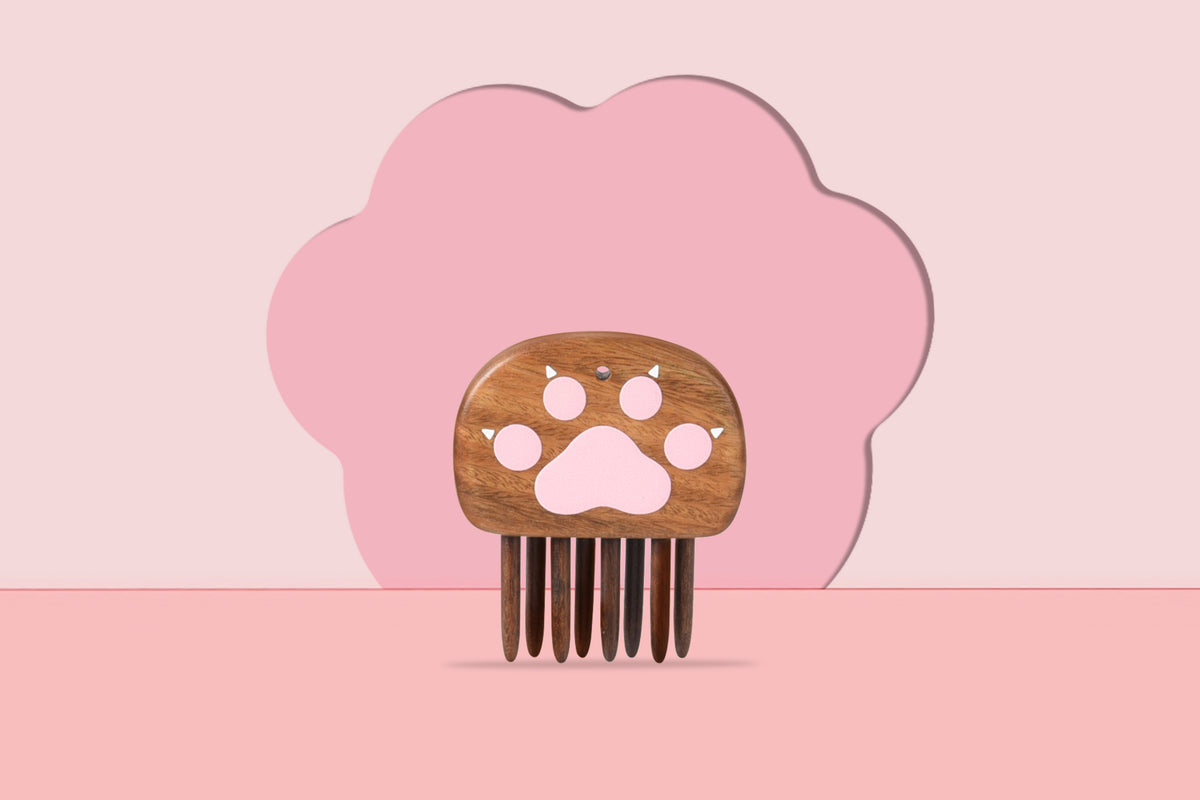 Cat Paw Mini Wooden Comb