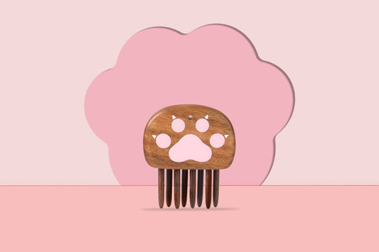 Cat Paw Mini Wooden Comb