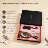 Purple Elegance | Lacquer Art Craft Chacate Preto Pair Comb Gift Set