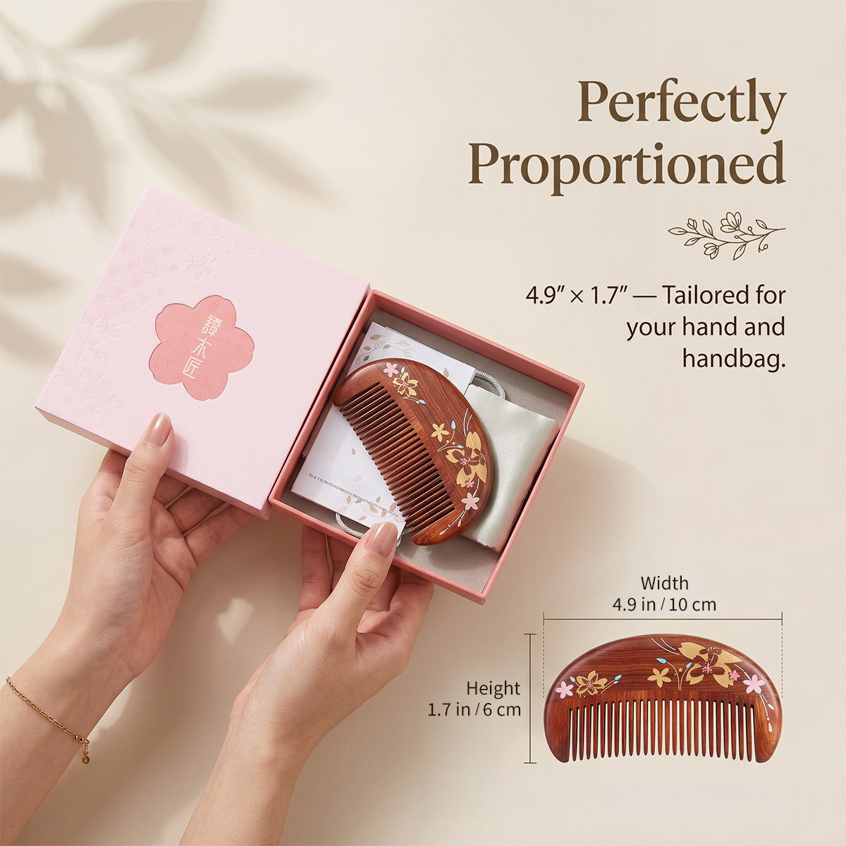 Abundant Blessings | Lacquer Art Craft Pau Rosa Wood Comb