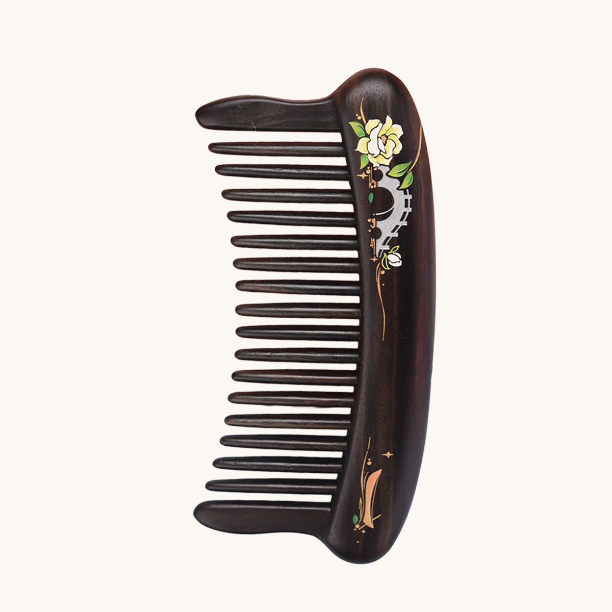 Wide Tooth Ebony Wood Comb