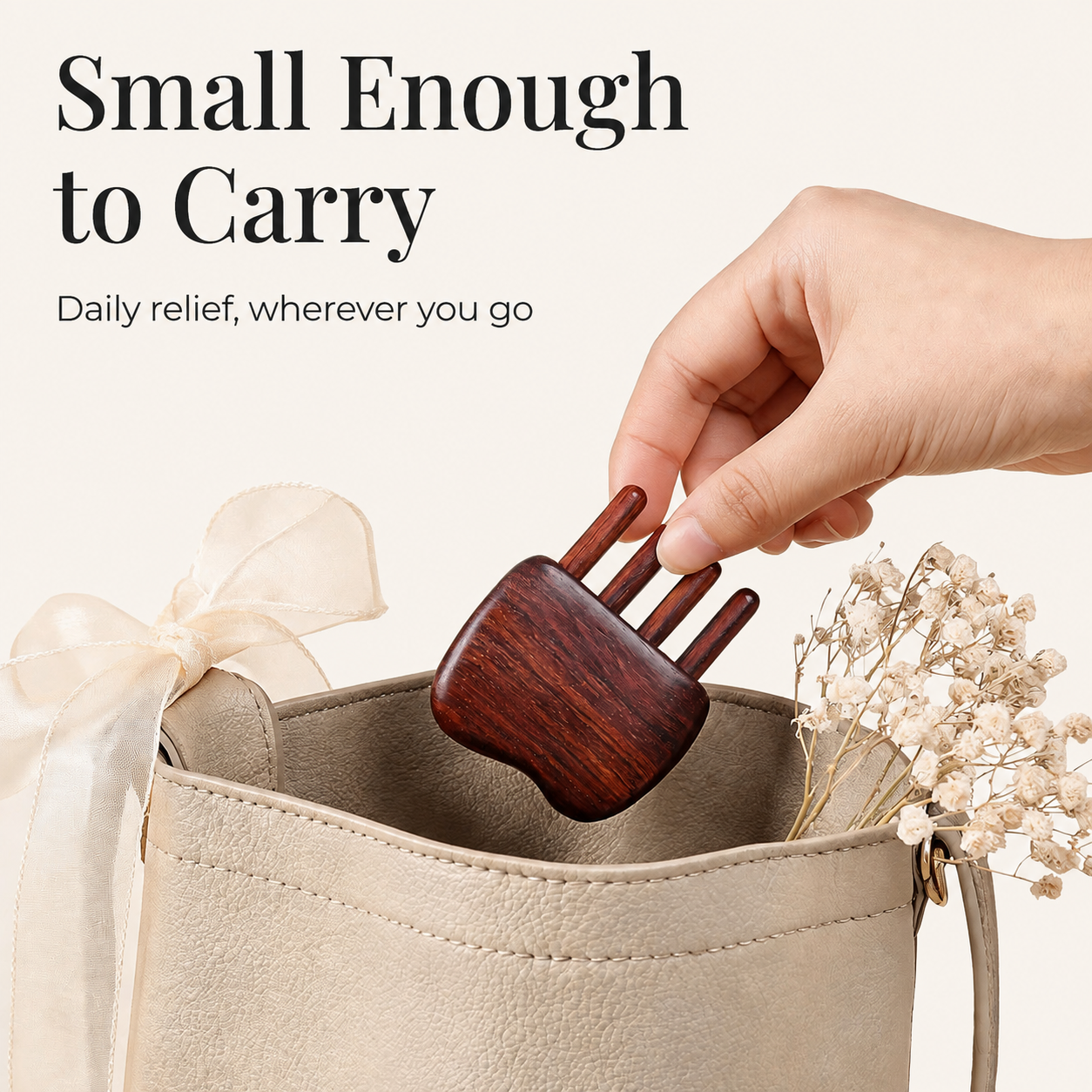 Auspicious Glow | Inserted Tooth Craft Red Sandalwood Massage Comb