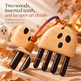Cute Ghost | Inserted Tooth Craft & Lacquer Art Craft Amazonian Guatambu & Ebony Massage Comb