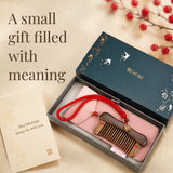 Fortune Within | Inlaid Tooth Craft & Lacquer Art Craft Chacate Preto and Verawood hair Comb