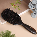 brosse à cheveux en bois noir avec dents 2