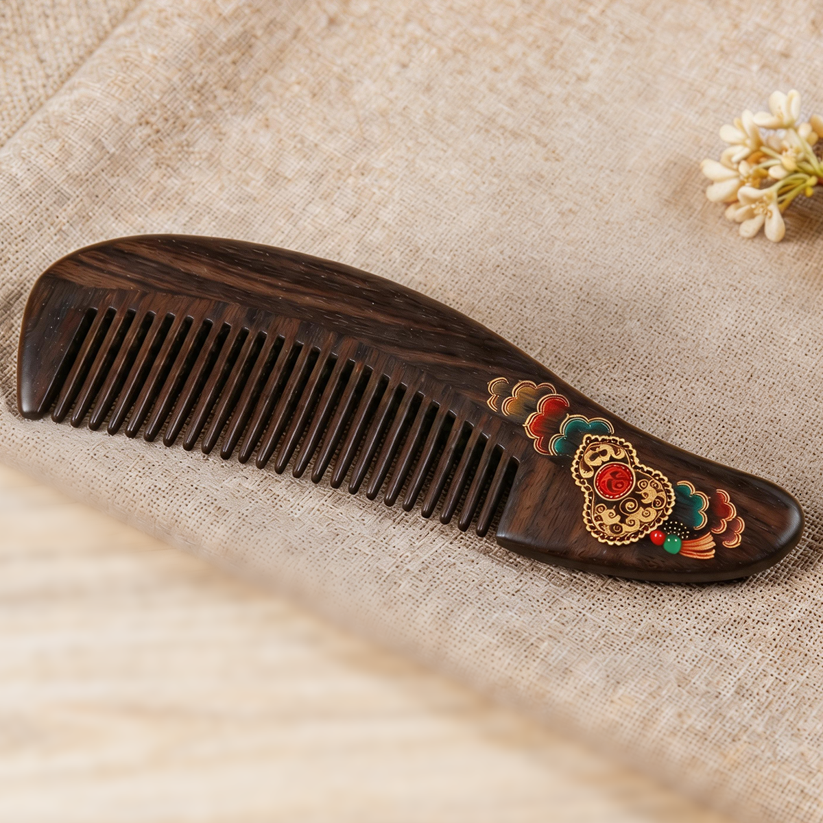 Abundant Blessings | Ebony Filigree Wood Comb