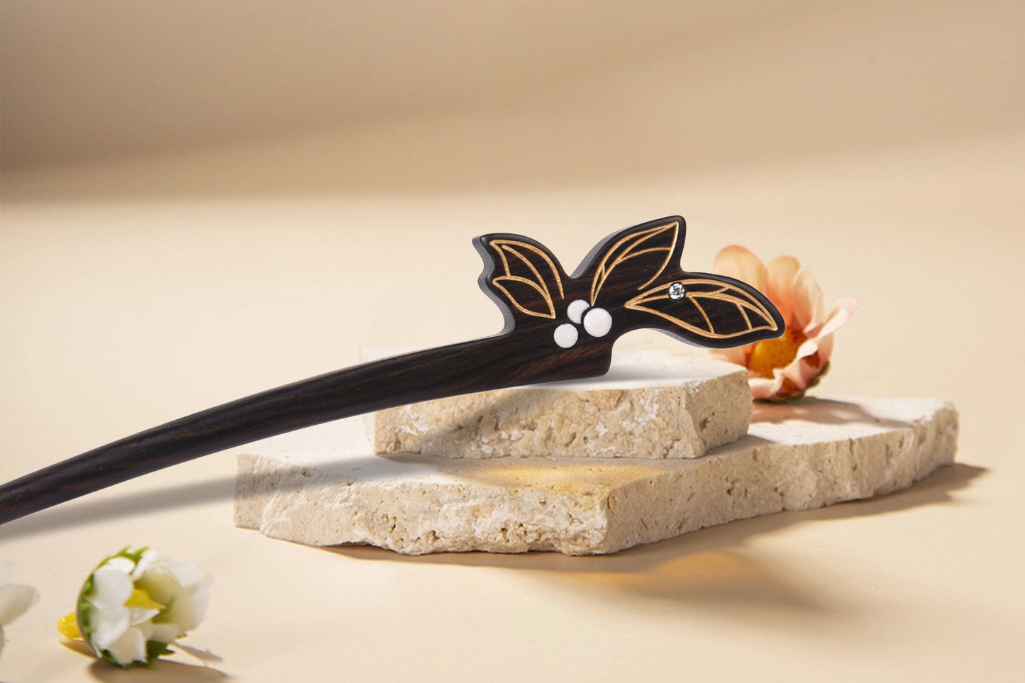 Golden Leaves | Lacquer Art Ebony Hairpin Gift Set