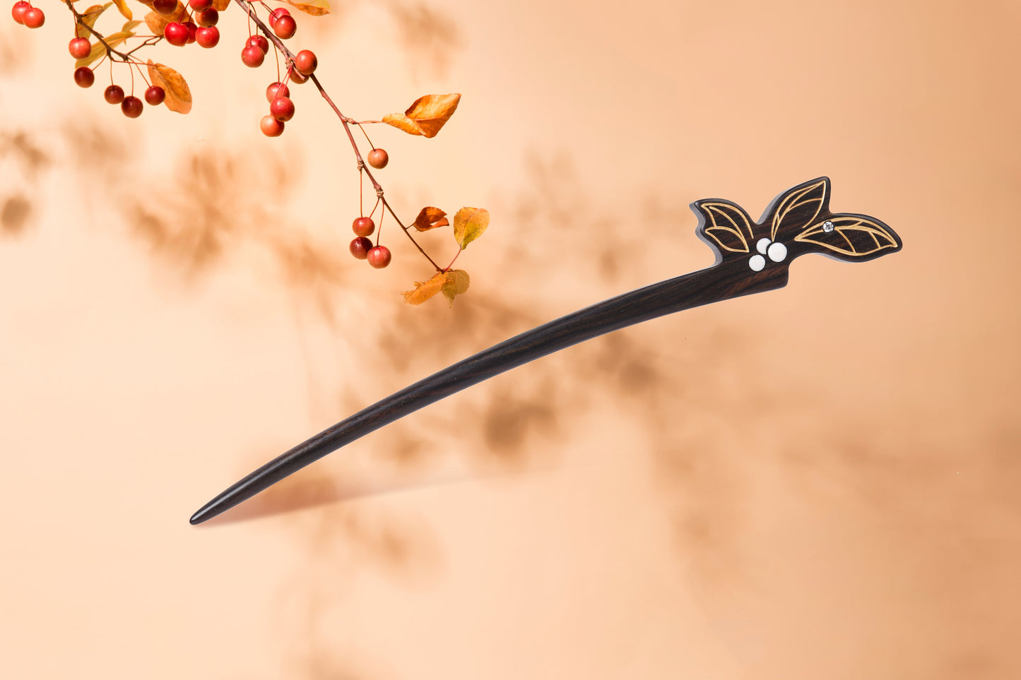 Golden Leaves | Lacquer Art Ebony Hairpin Gift Set