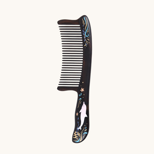 Dolphin Long Handle wooden comb