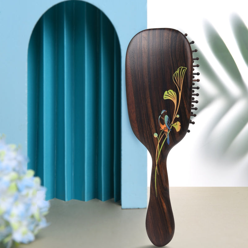 Ebony Wood Hair Brush-Lucky in life