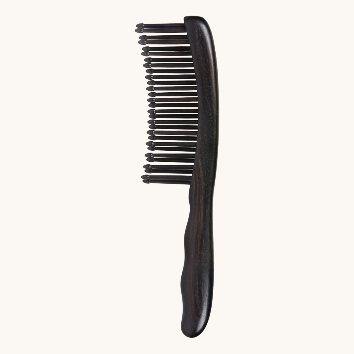 Tooth-inserted black Wood Comb