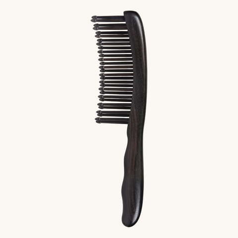 Tooth-inserted black Wood Comb