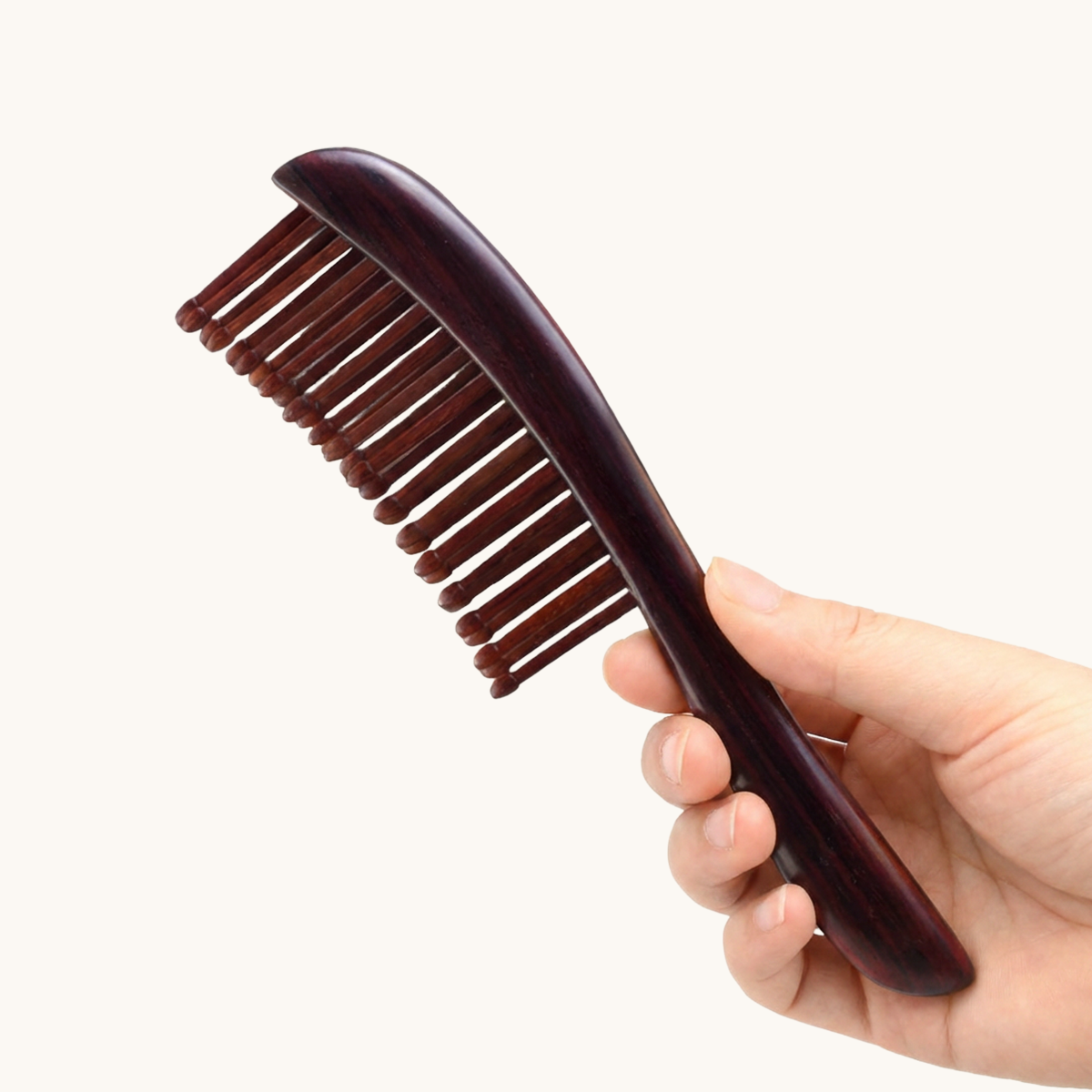 Rosewood Hair Brush teeth inserted