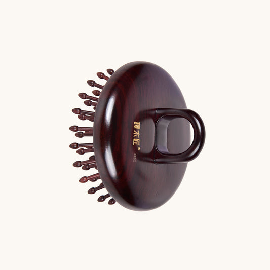 Rosewood Cushion Handheld Hair Brush Round Shape