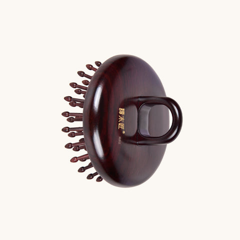 Rosewood Cushion Handheld Hair Brush Round Shape