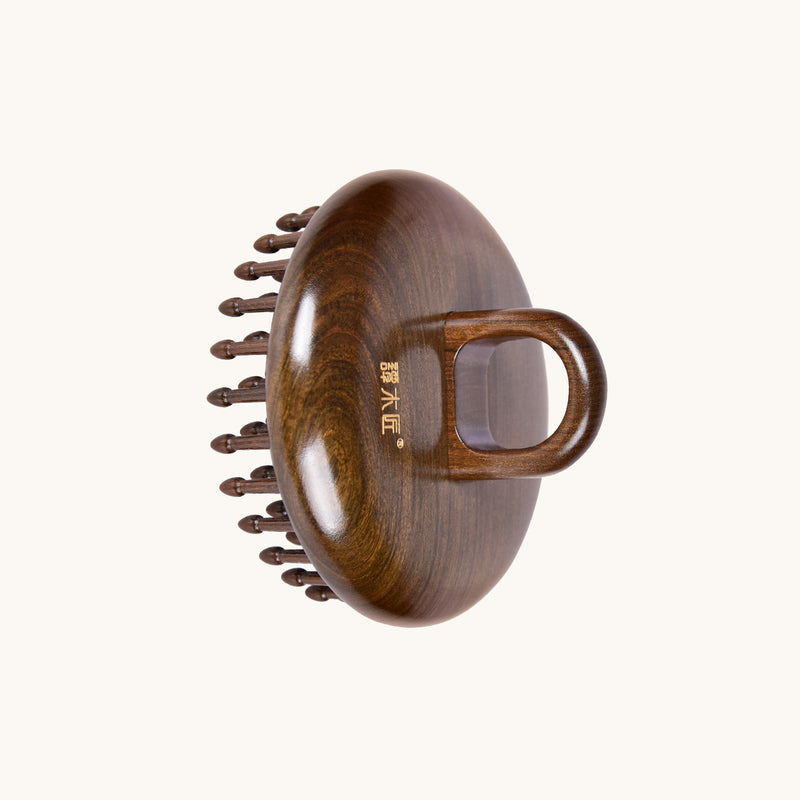 Round Shape Tooth-Inserted Handheld Scalp Massager