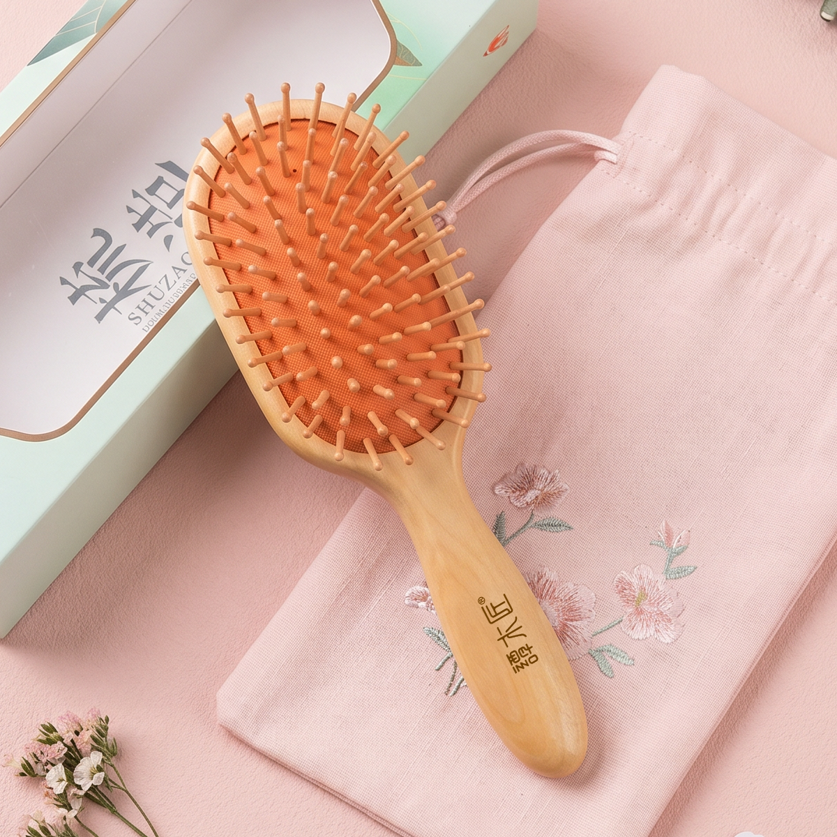 Serene Flow | Natural Ivory Wood Scalp Massage Brush