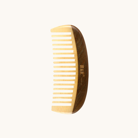 Sheep Horn & Wood Hair Comb