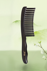 Tooth-inserted black Wood Comb