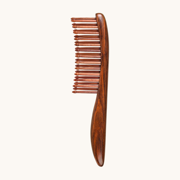 Tooth-inserted Red Wood Comb – Tan Mujiang