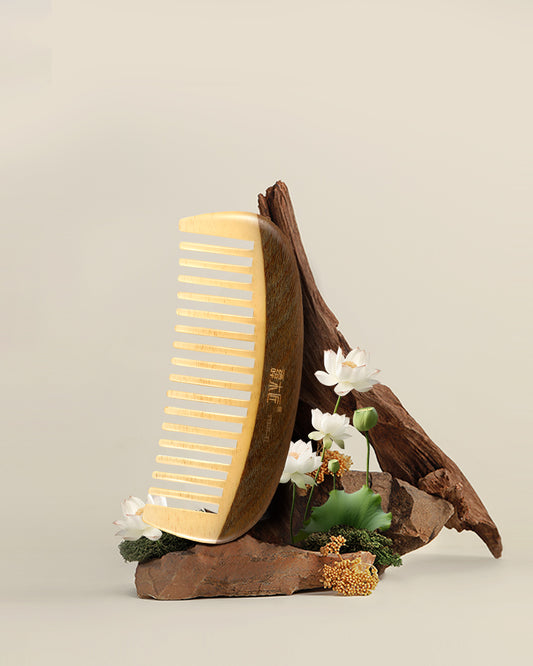 Sheep Horn & Wood Hair Comb