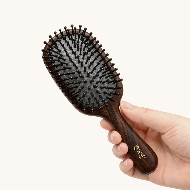 Brosse à cheveux en bois d'ébène - Heureux dans la vie