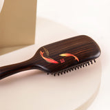 Wooden Hair Brush-Koi Fish Pattern