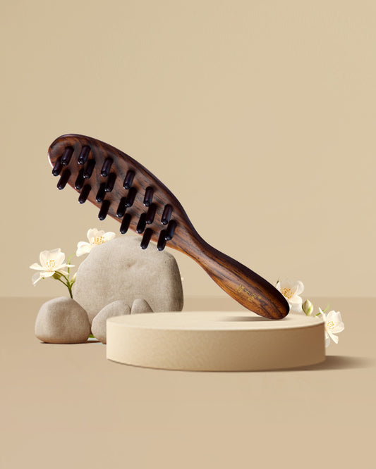 ROSEWOOD SCALP MASSAGER, cylinder bristles