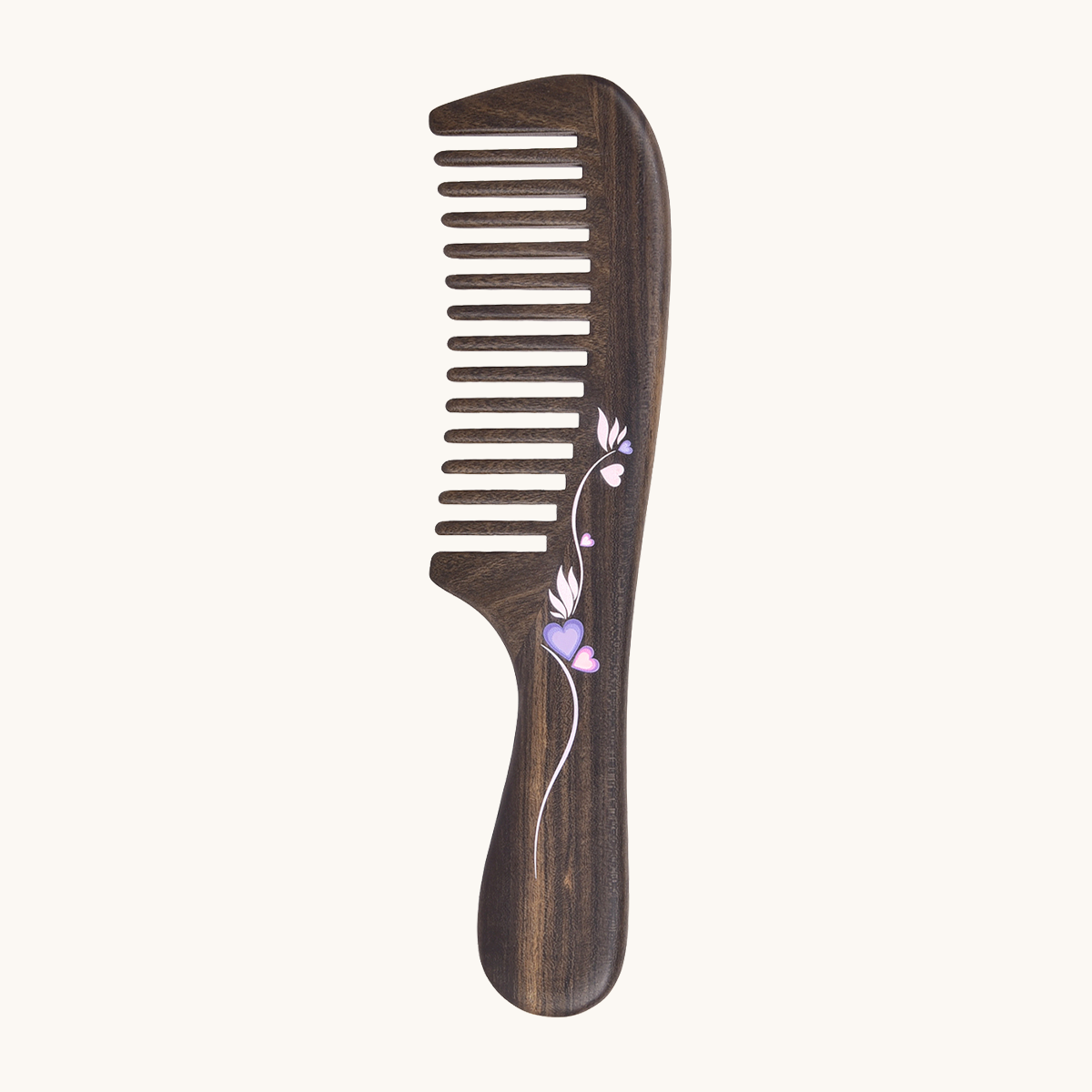 Peigne à cheveux Coeurs et gouttes de rosée