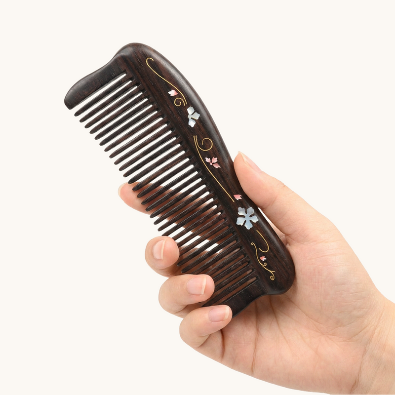 Hair Comb Teeth inlay Flower Blossom