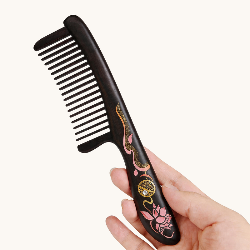 Artisan Wooden Hair Comb - Joyful Reunion