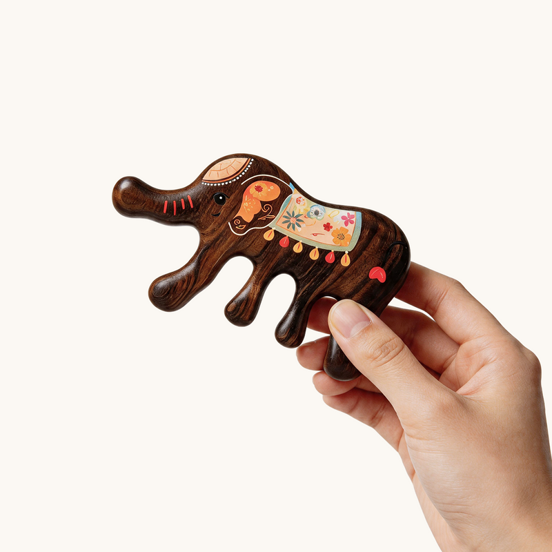 Wooden Scalp Massage Comb · Peaceful Elephant
