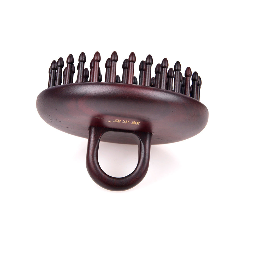Rosewood Inserted Teeth Handheld Round Brush