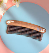Wooden Hair Comb (A pair of Magpie)